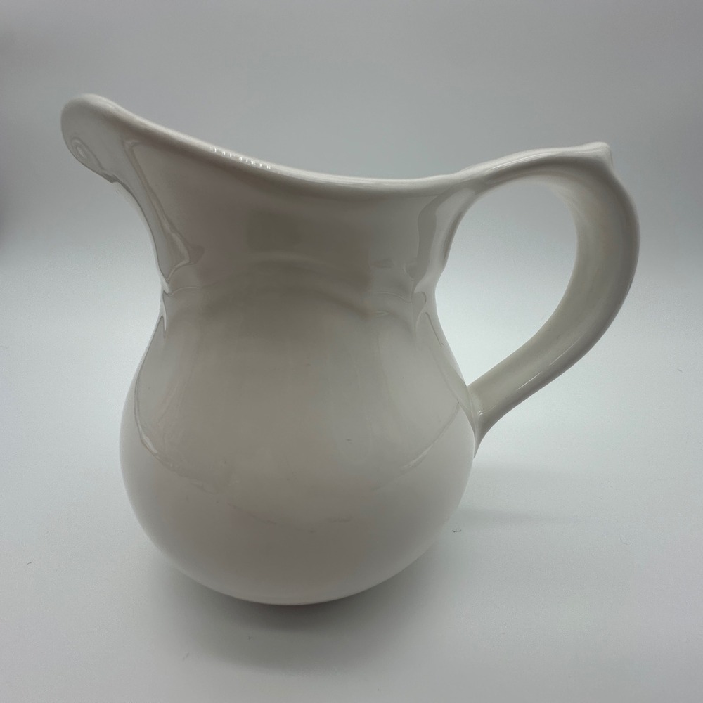 Pfaltzgraff Filigree White Stoneware Creamer Pitcher Made in USA Classic Style
